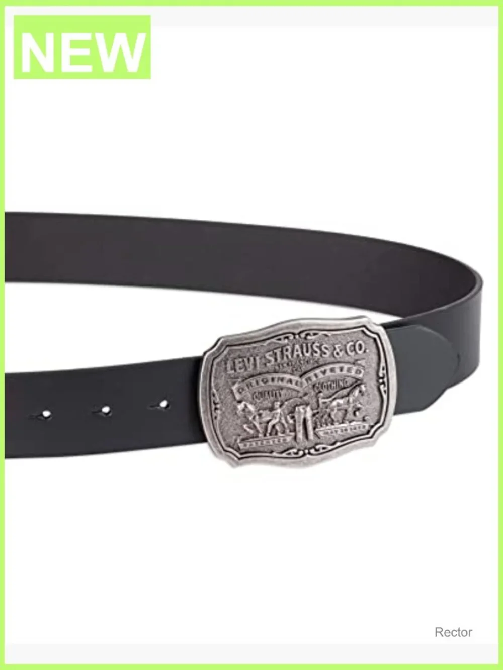 Men's Leather Belt with Removable Plaque Buckle, Western Style, Casual